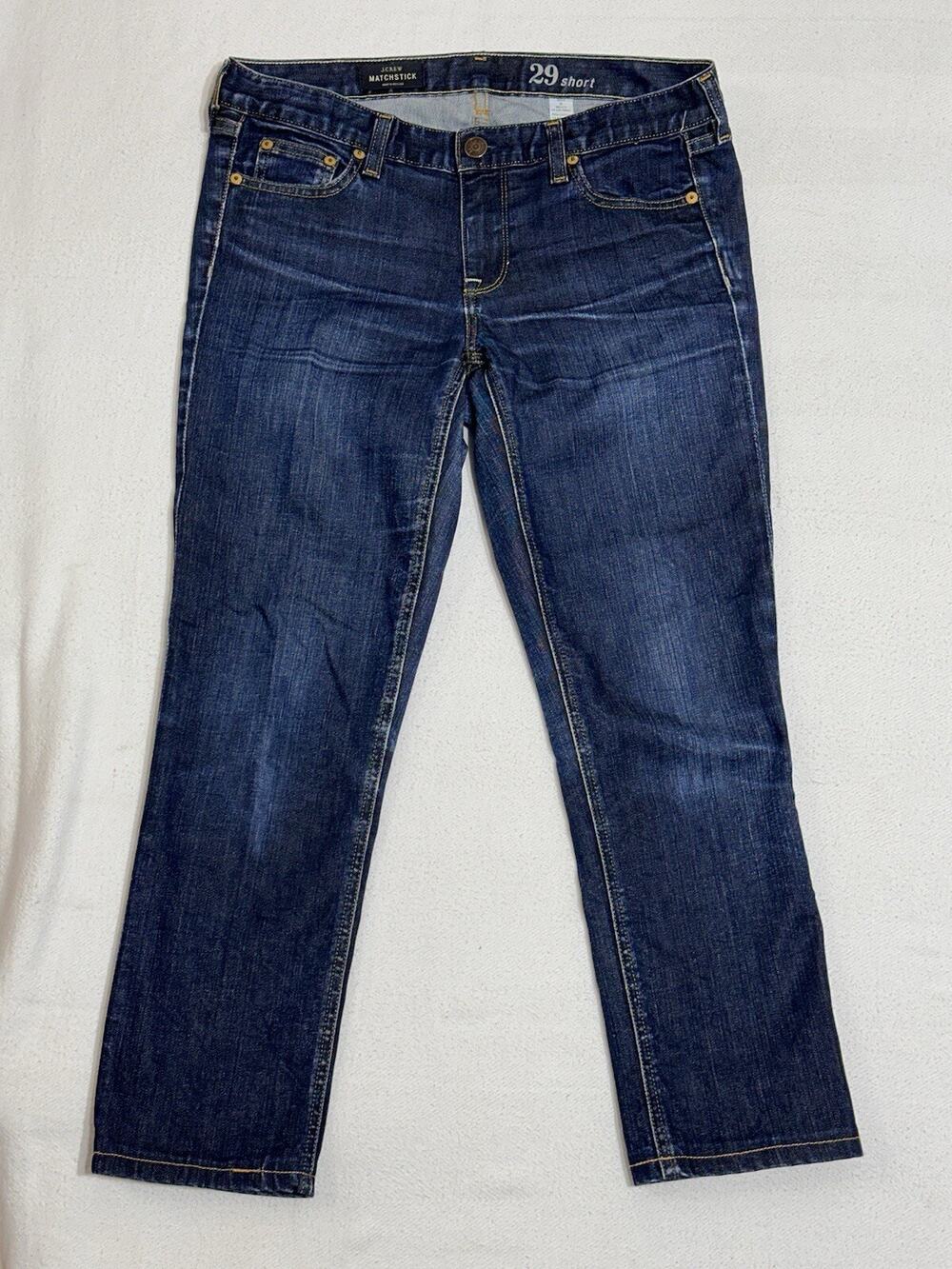 J Crew Stretch Matchstick Jeans Womens Size 29 Short Dark Wash Denim